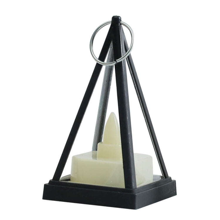Cubic Triangle LED Electronic Candle Lights Pyramid Party Atmosphere Decoration Lamps(Black)