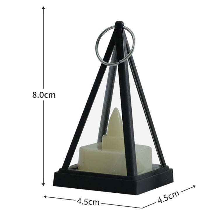 Cubic Triangle LED Electronic Candle Lights Pyramid Party Atmosphere Decoration Lamps(Black)