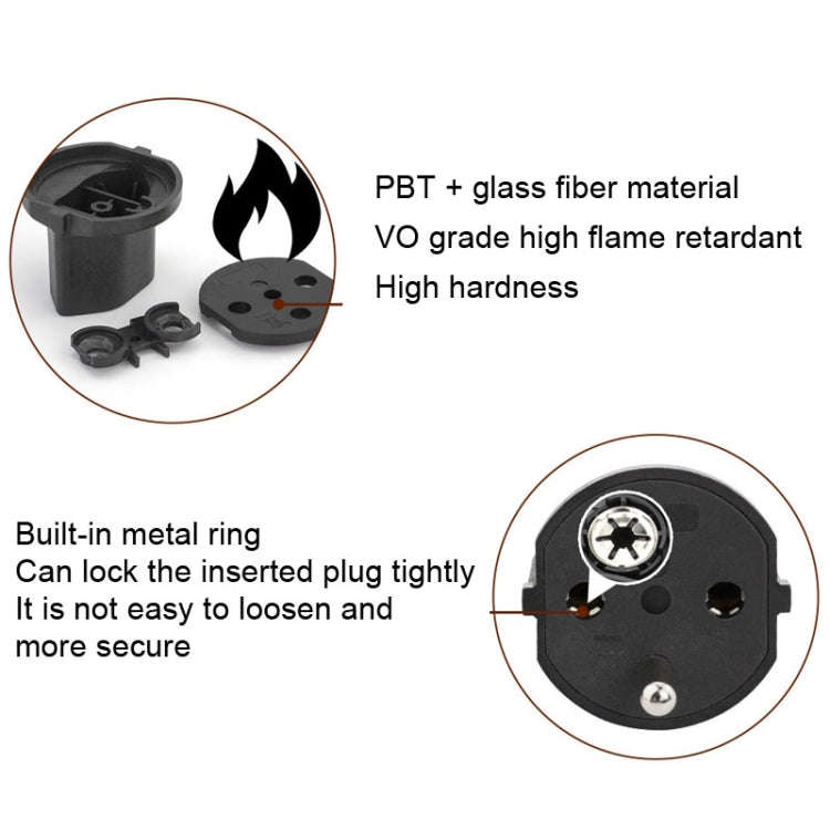HD-153 With Lock EU To Switzerland Convertible Plug With Ground Wire Travel Adaptor