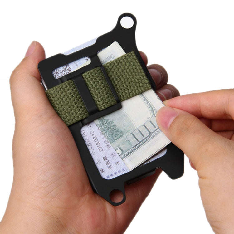 ZEEKER RFID Metal Card Holder EDC Multi-function Wallet(Black Cloth Belt)