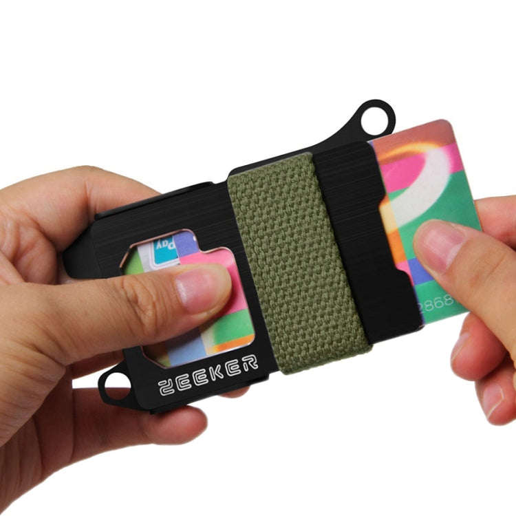 ZEEKER RFID Metal Card Holder EDC Multi-function Wallet(Black Cloth Belt)