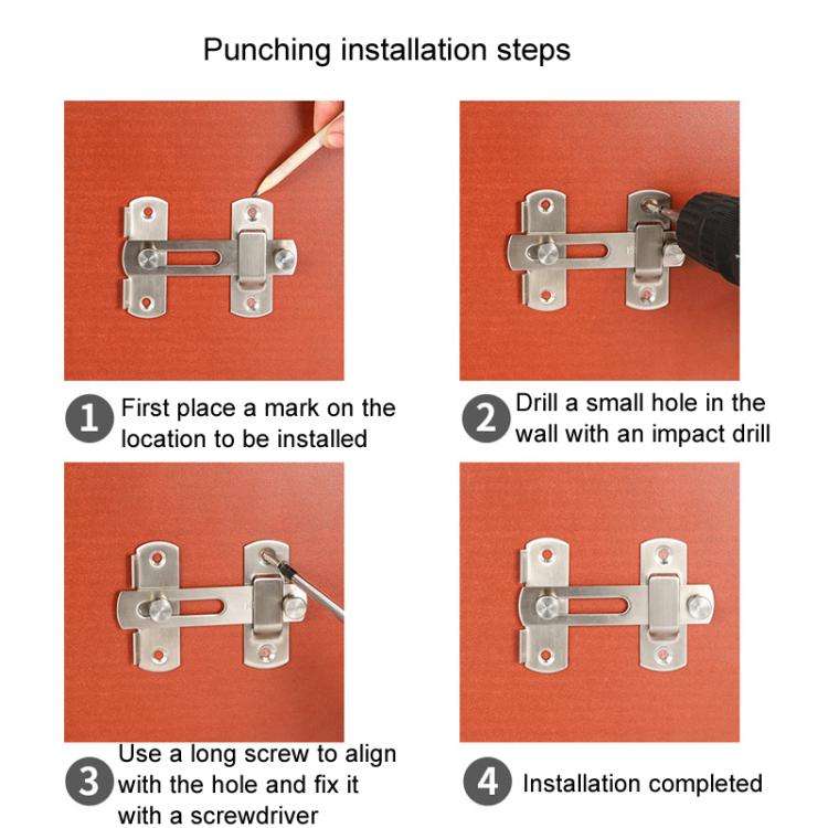 Extra Large 304 Stainless Steel Barn Door Lock Hook Stainless Steel Door Buckle Insertion