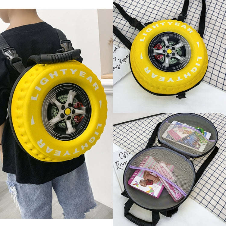 Children EVA Tire Shape Schoolbag Kindergarten Shoulder Bag(Black)