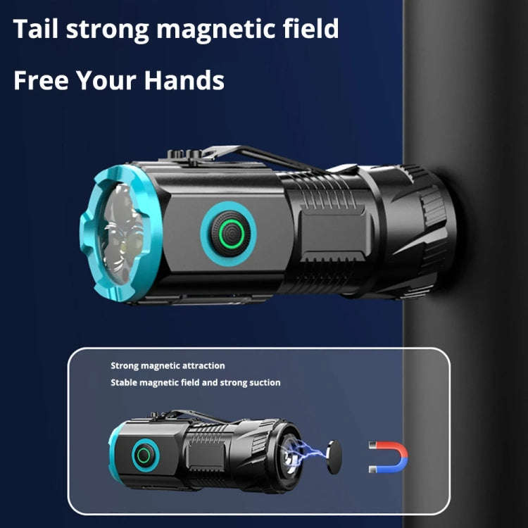 Mini Outdoor Dual Light Source Magnetic Hat Clip Multifunctional Portable Flashlight(without Batt...