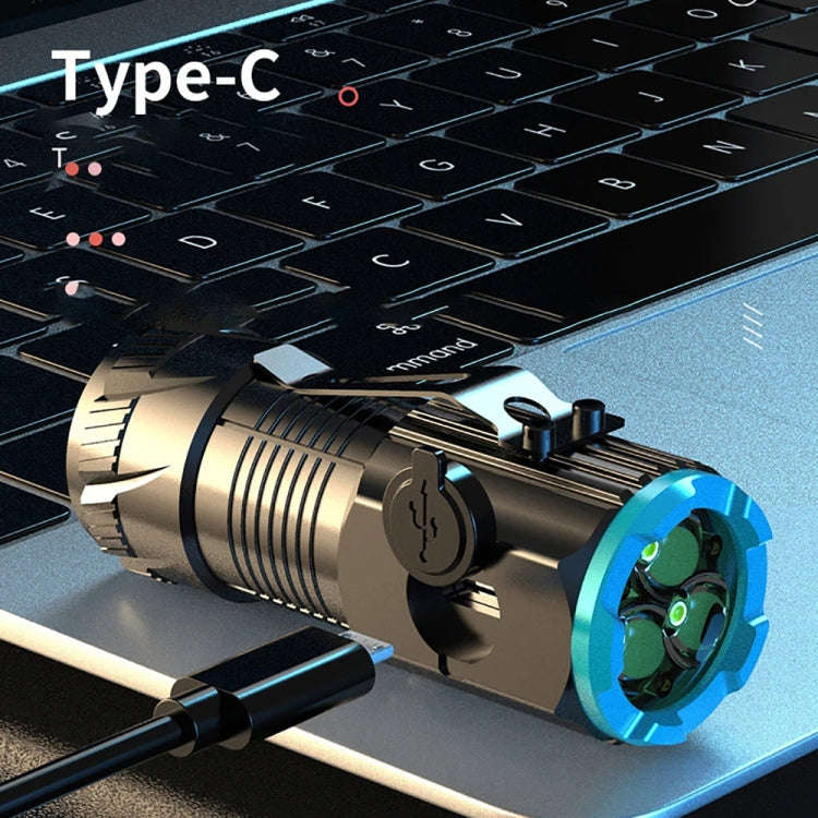 Mini Outdoor Dual Light Source Magnetic Hat Clip Multifunctional Portable Flashlight(without Batt...