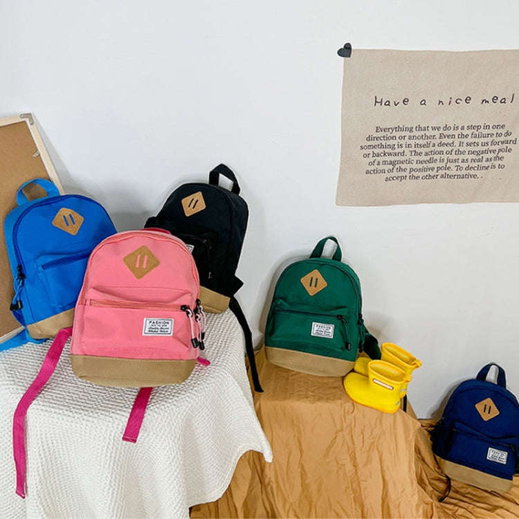 3-6 Year Old Kindergarten Children School Bag Simple Design Shoulder Bag(Black)