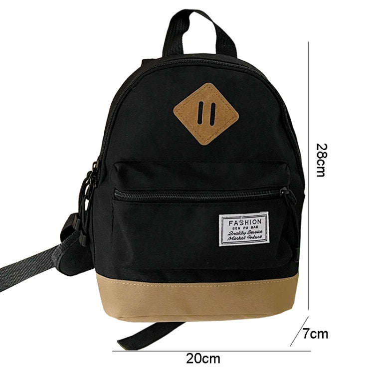 3-6 Year Old Kindergarten Children School Bag Simple Design Shoulder Bag(Black)