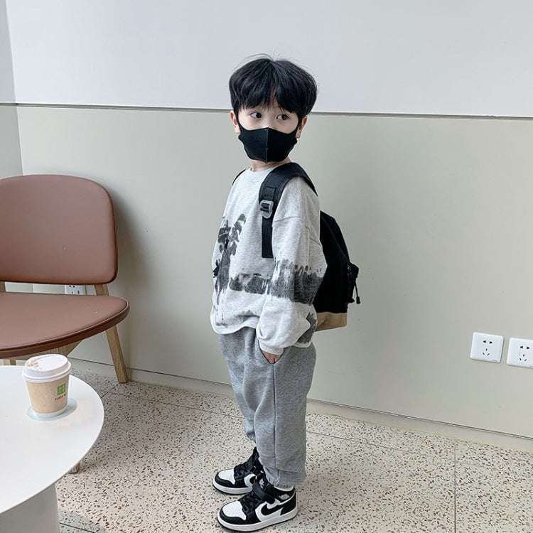 3-6 Year Old Kindergarten Children School Bag Simple Design Shoulder Bag(Black)