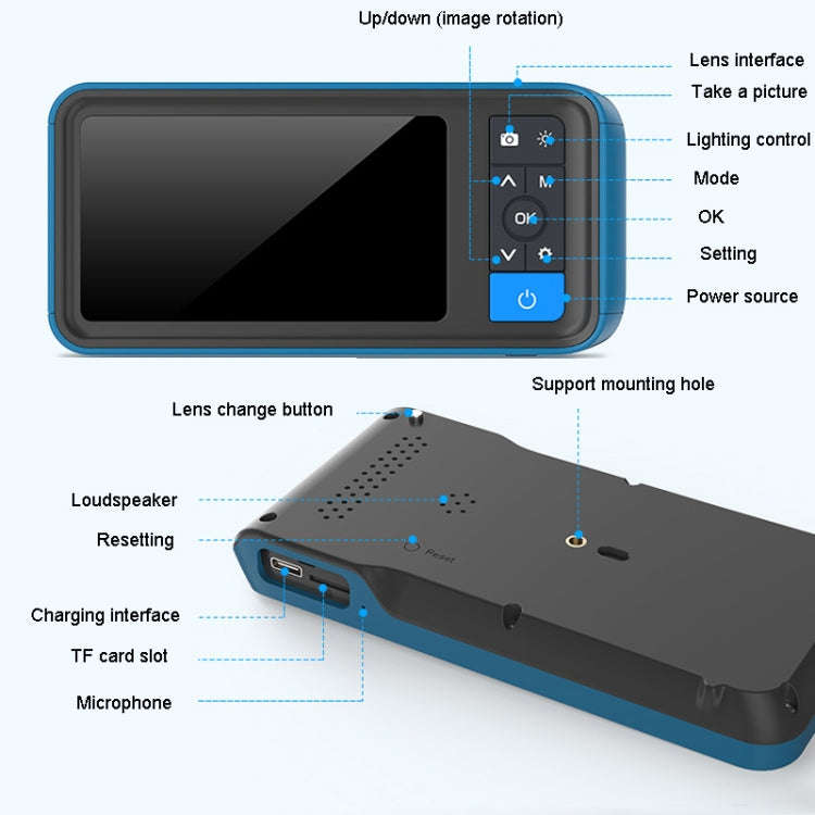 Teslong MS450 8mm Dual Lens HD 4.5 Inch Large Screen Borescope Auto Repair Tool