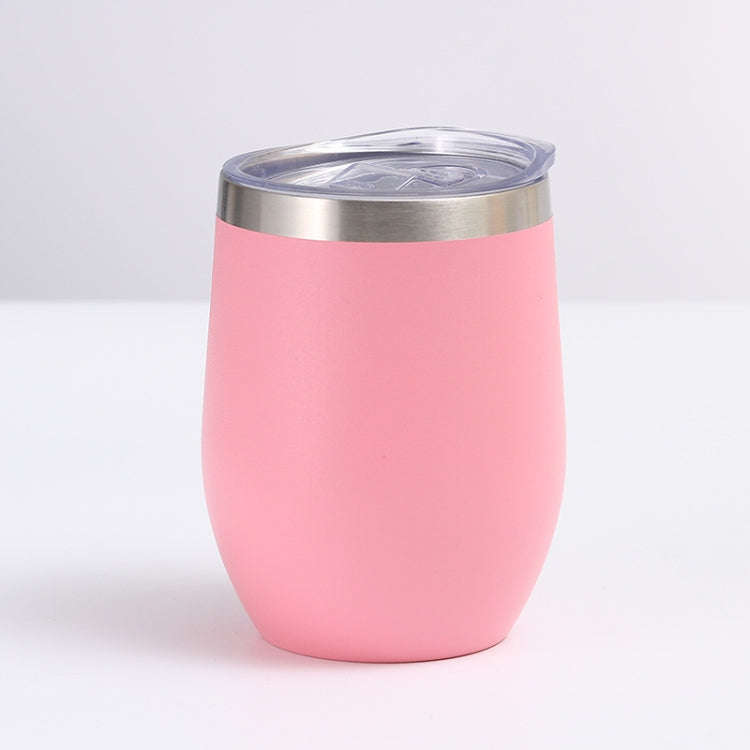 12oz 354ML Stainless Steel Eggshell Mug Mini U-Shape Double Layer Vacuum Insulated Cup(Pink)