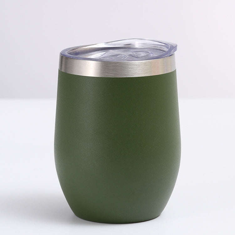 12oz 354ML Stainless Steel Eggshell Mug Mini U-Shape Double Layer Vacuum Insulated Cup(Olive Green)
