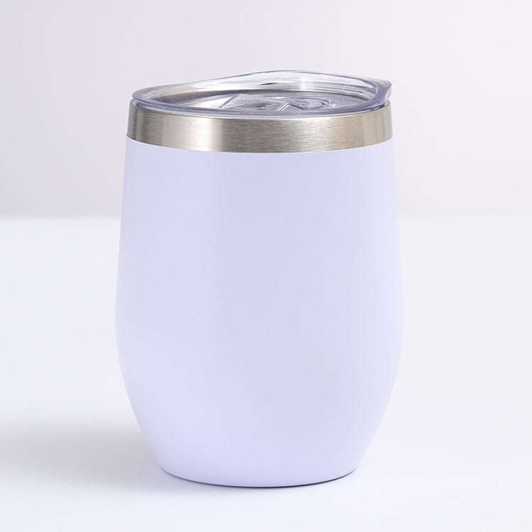 12oz 354ML Stainless Steel Eggshell Mug Mini U-Shape Double Layer Vacuum Insulated Cup(White)