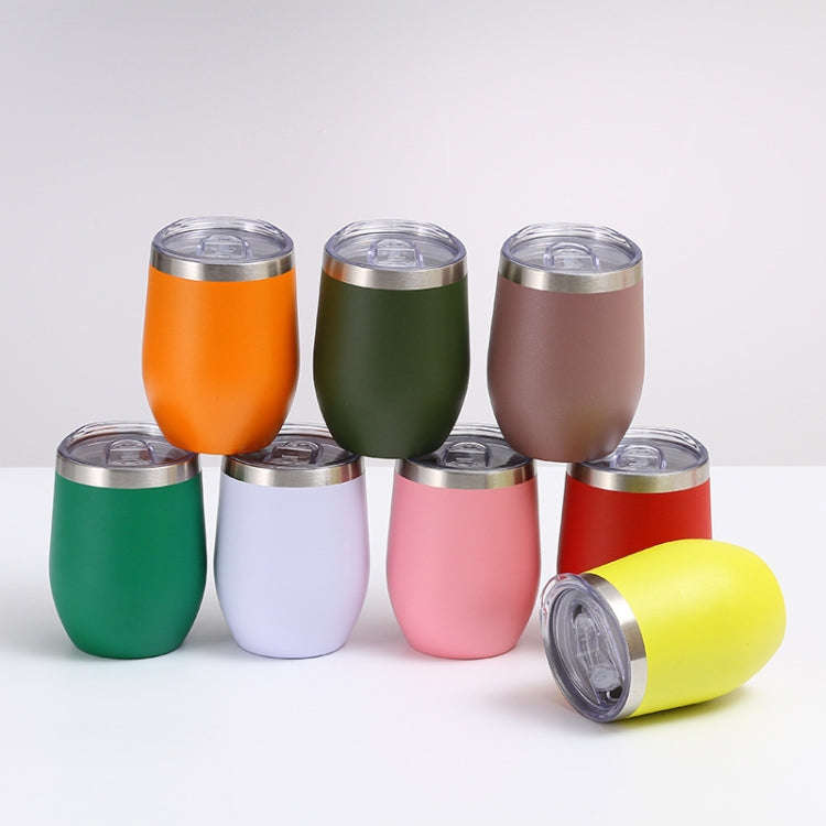 12oz 354ML Stainless Steel Eggshell Mug Mini U-Shape Double Layer Vacuum Insulated Cup(White)