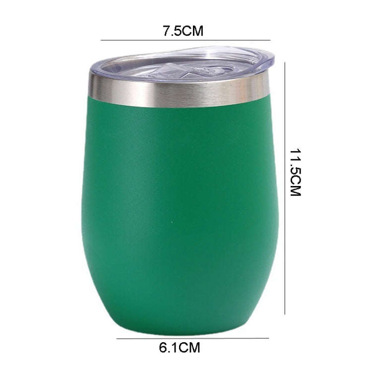 12oz 354ML Stainless Steel Eggshell Mug Mini U-Shape Double Layer Vacuum Insulated Cup(White)