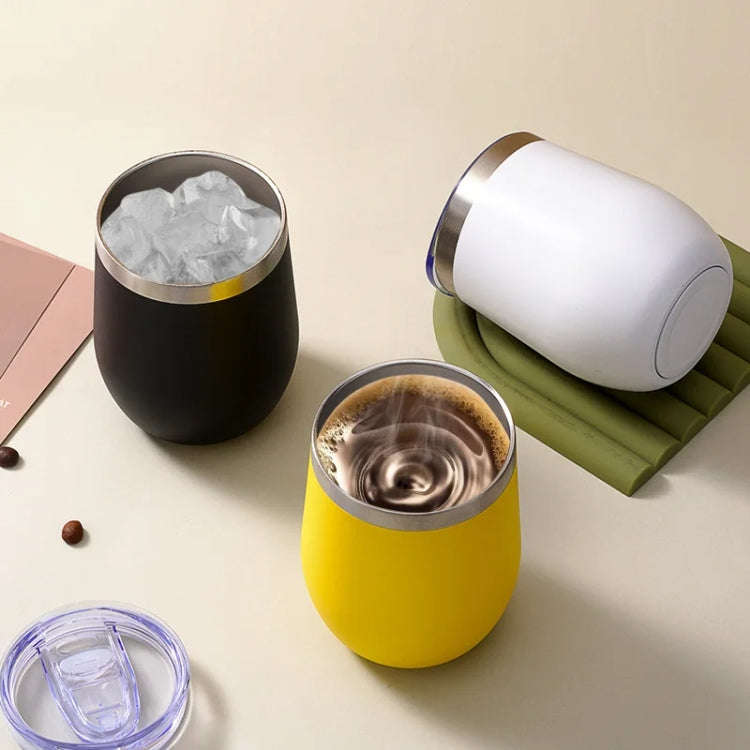 12oz 354ML Stainless Steel Eggshell Mug Mini U-Shape Double Layer Vacuum Insulated Cup(Pink)