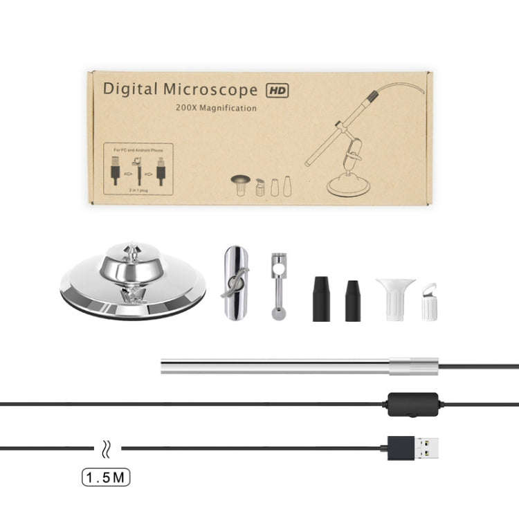 Teslong MS100 200X Magnification Adjustable Focus USB Microscope Phone And Computer HD Electronic...