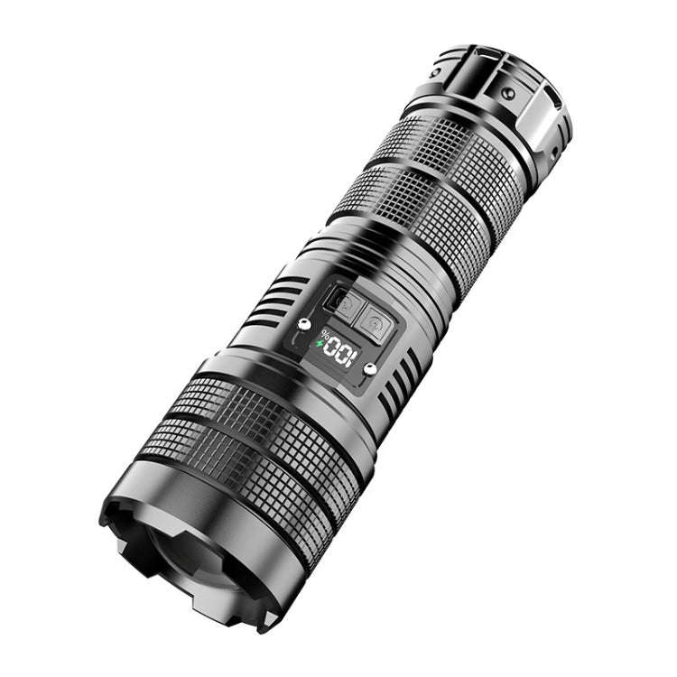 X9 Outdoor White Laser Digital Display Zoom Flashlight Long Range Lighting Flashlight(without Bat...