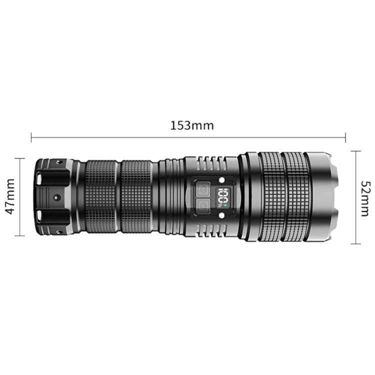 X9 Outdoor White Laser Digital Display Zoom Flashlight Long Range Lighting Flashlight(without Bat...