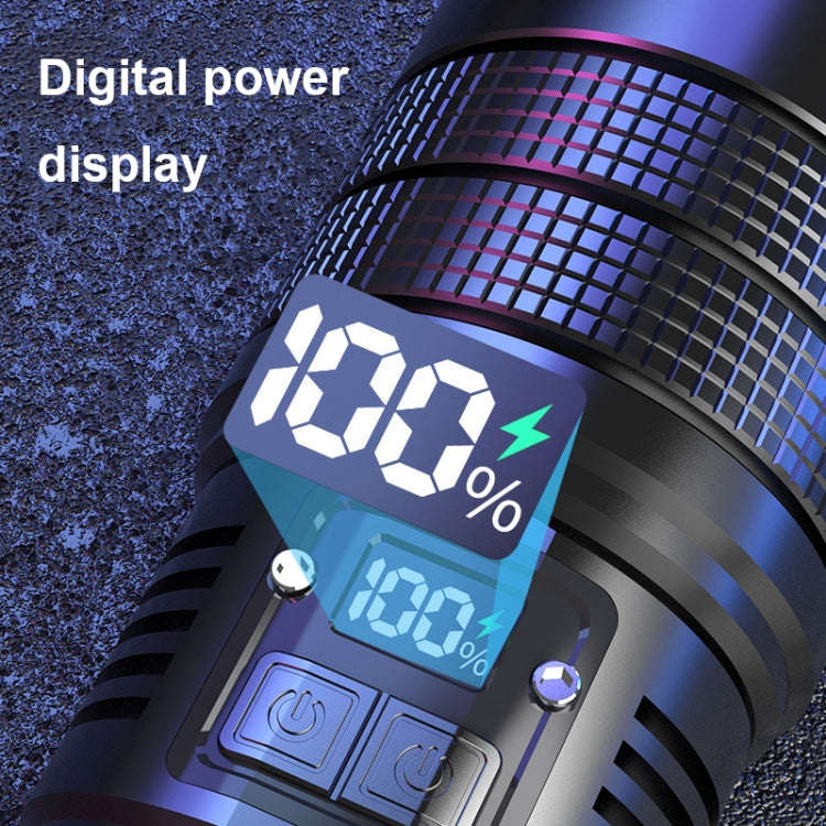 X9 Outdoor White Laser Digital Display Zoom Flashlight Long Range Lighting Flashlight(without Bat...