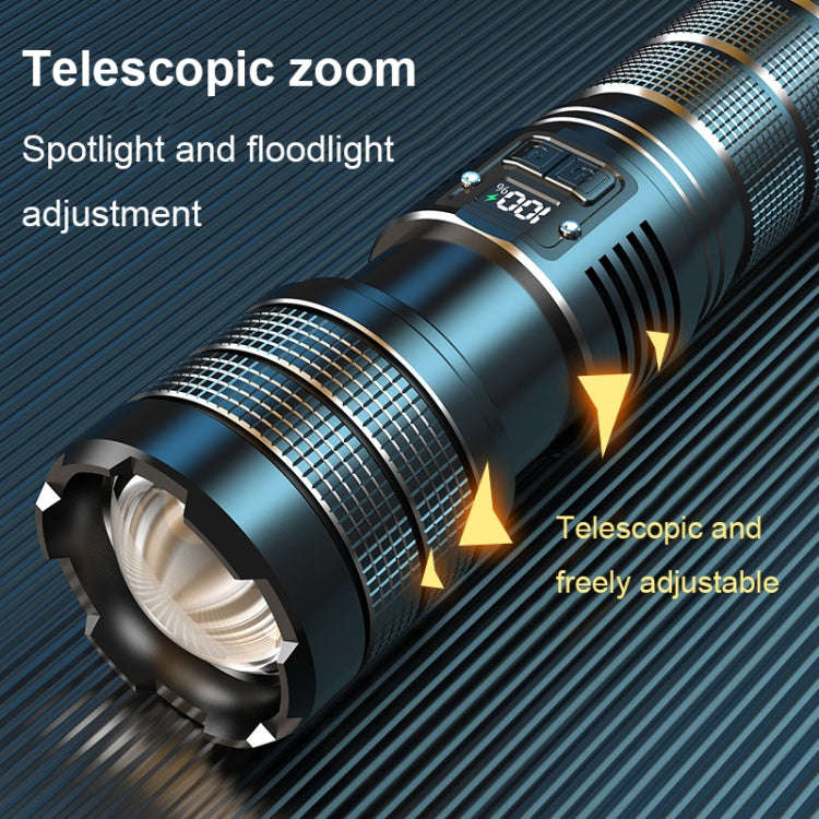 X9 Outdoor White Laser Digital Display Zoom Flashlight Long Range Lighting Flashlight(without Bat...