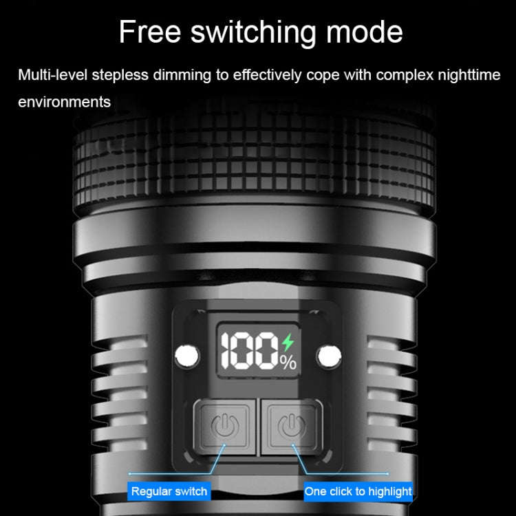 X9 Outdoor White Laser Digital Display Zoom Flashlight Long Range Lighting Flashlight(without Bat...
