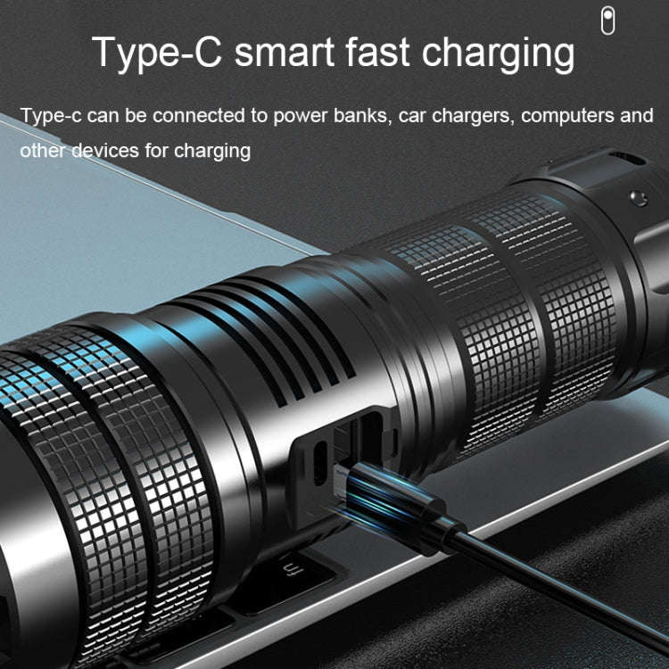 X9 Outdoor White Laser Digital Display Zoom Flashlight Long Range Lighting Flashlight(without Bat...