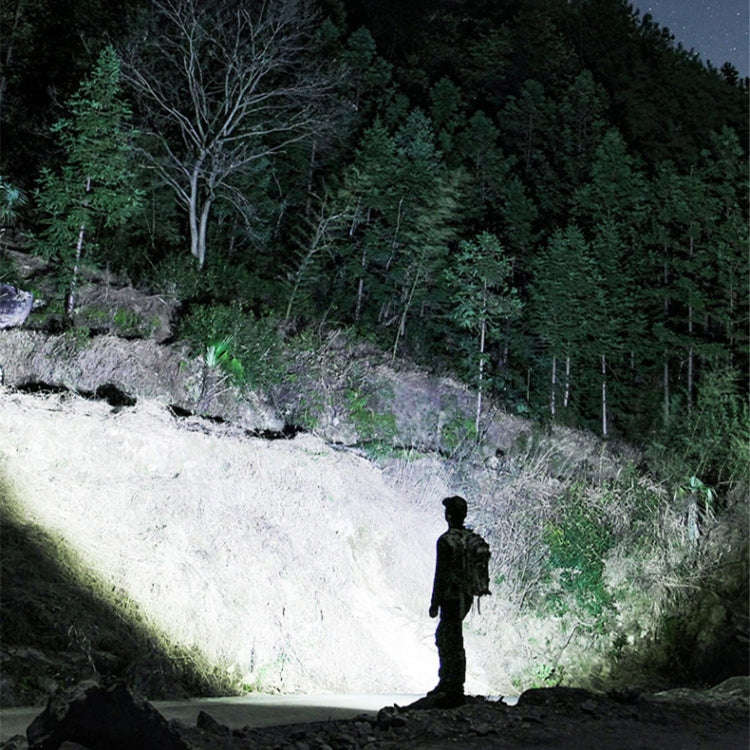 X9 Outdoor White Laser Digital Display Zoom Flashlight Long Range Lighting Flashlight(without Bat...