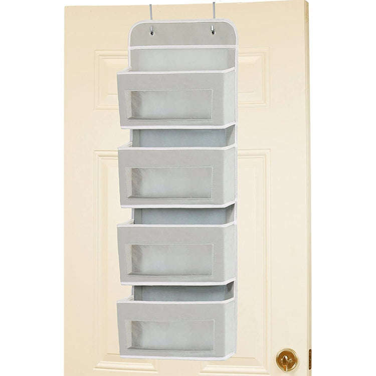 GD03 Wall-Mounted Fabric Storage Bag Wardrobe Room Door Behind Hanging Bag, Color: Gray 4-grids