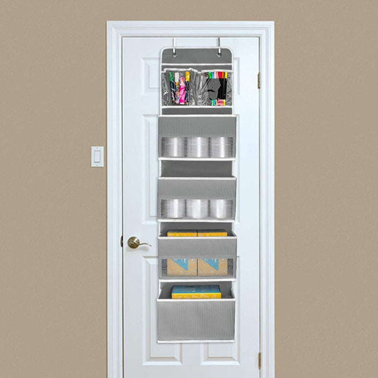 GD03 Wall-Mounted Fabric Storage Bag Wardrobe Room Door Behind Hanging Bag, Color: 4+1 Gray