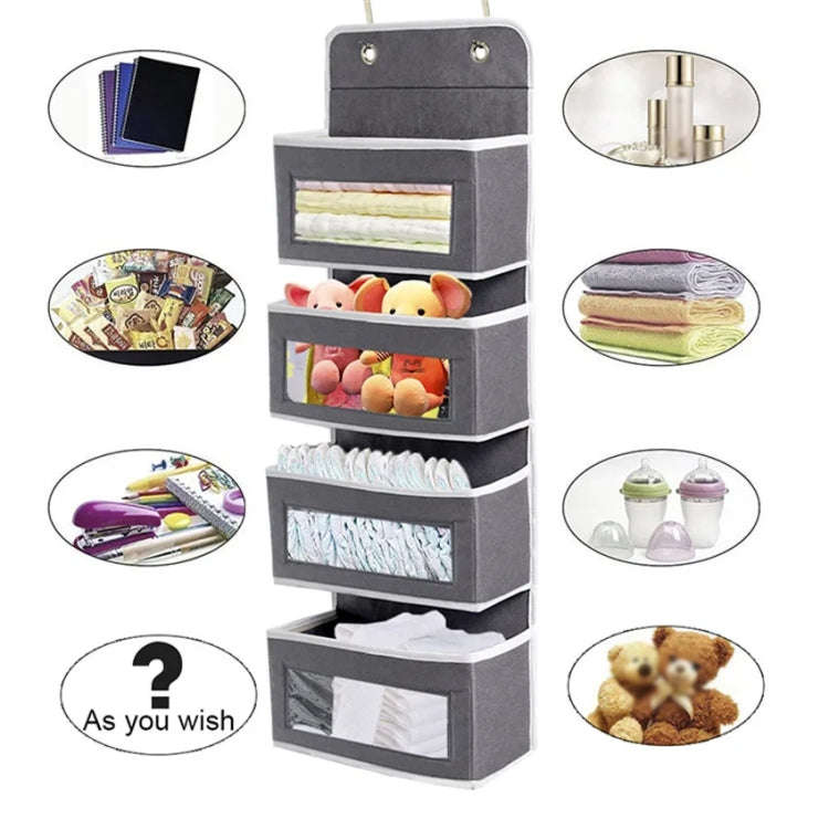 GD03 Wall-Mounted Fabric Storage Bag Wardrobe Room Door Behind Hanging Bag, Color: Lantern Flower...