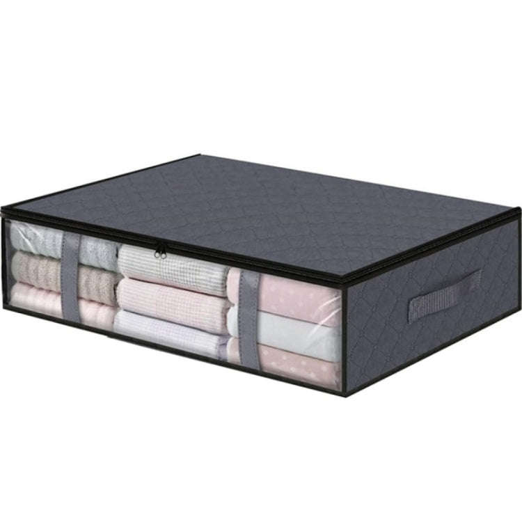 Non-woven Foldable Clothing Storage Bag Quilt Blanket Packing Bag(Gray)
