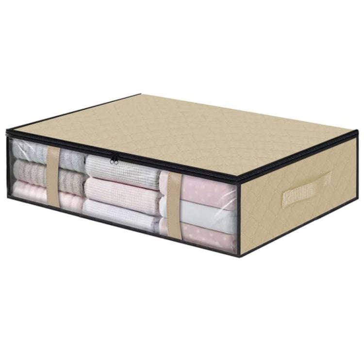 Non-woven Foldable Clothing Storage Bag Quilt Blanket Packing Bag(Beige)