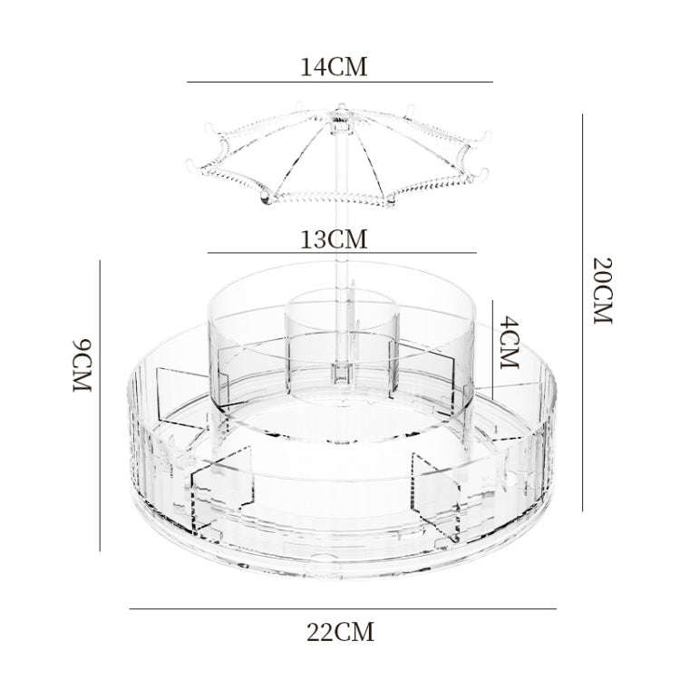 Cosmetic Storage Box Large Capacity Rotating Brush Tube(Transparent)