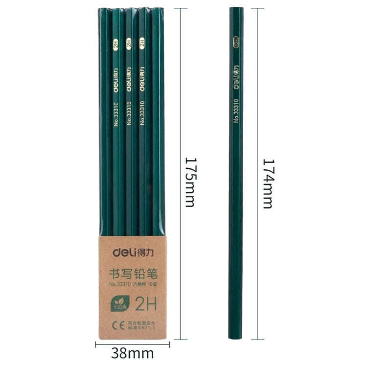 Deli 10pcs /Pack Hexagonal Pencil for Primary School Students, Spec: HB