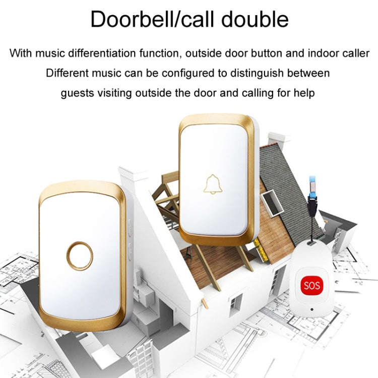 CACAZI C20 Two To Three Wireless Pager For The Elderly Home Care Waterproof Emergency Pager, EU P...