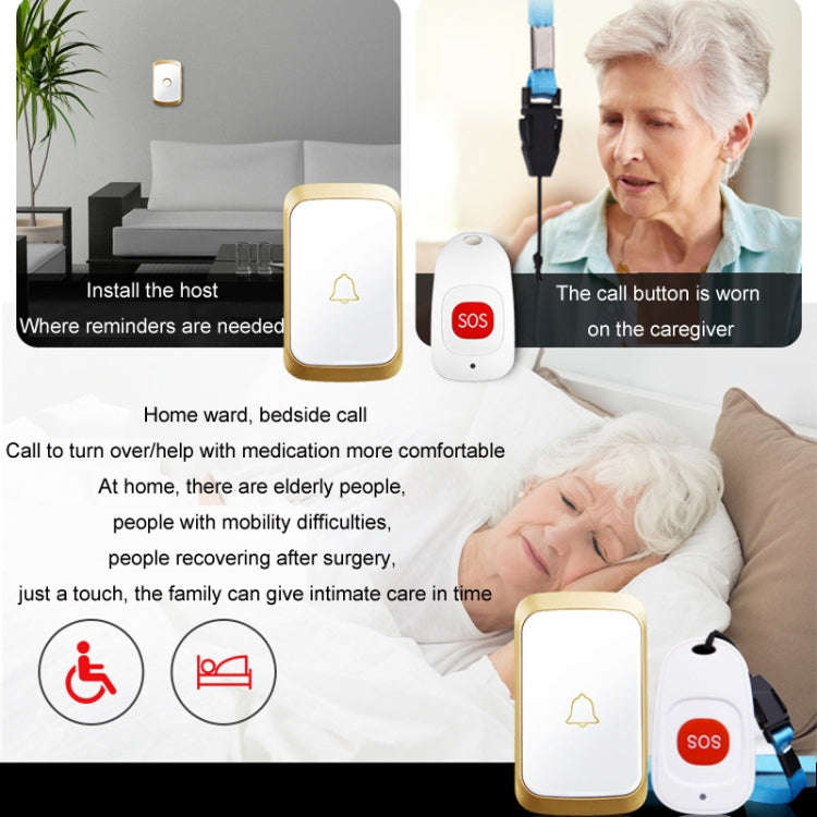 CACAZI C20 Two To Three Wireless Pager For The Elderly Home Care Waterproof Emergency Pager, EU P...