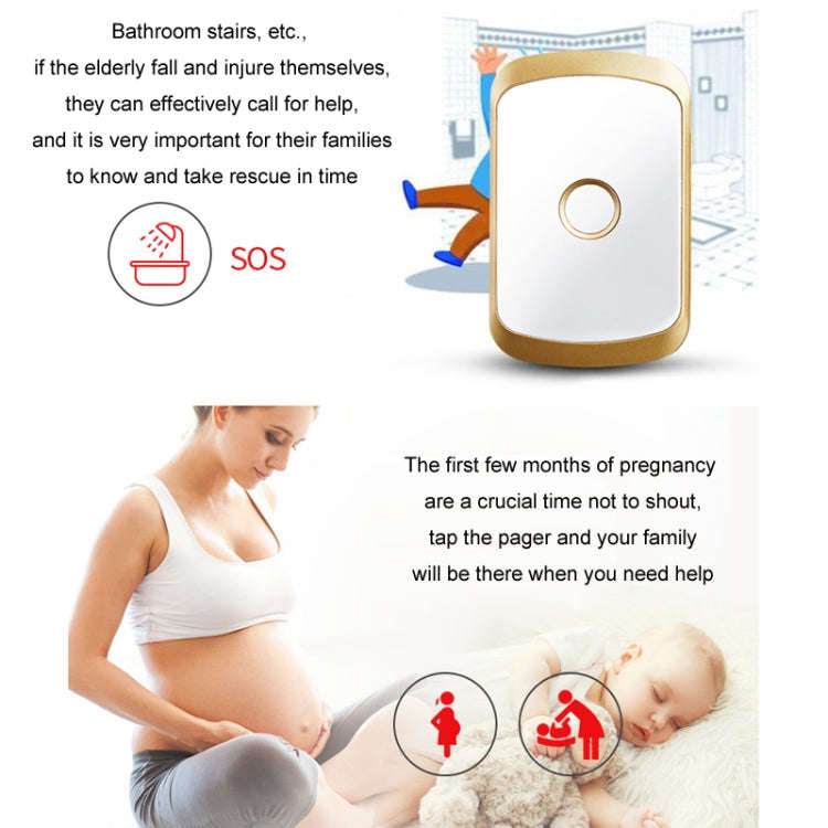 CACAZI C20 Two To Three Wireless Pager For The Elderly Home Care Waterproof Emergency Pager, EU P...