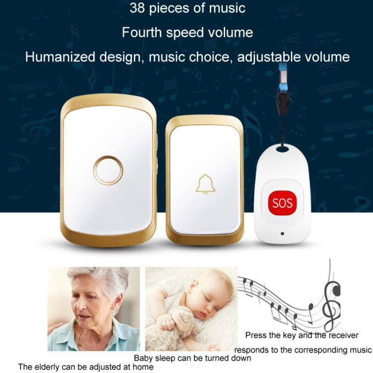 CACAZI C20 Two To Three Wireless Pager For The Elderly Home Care Waterproof Emergency Pager, EU P...
