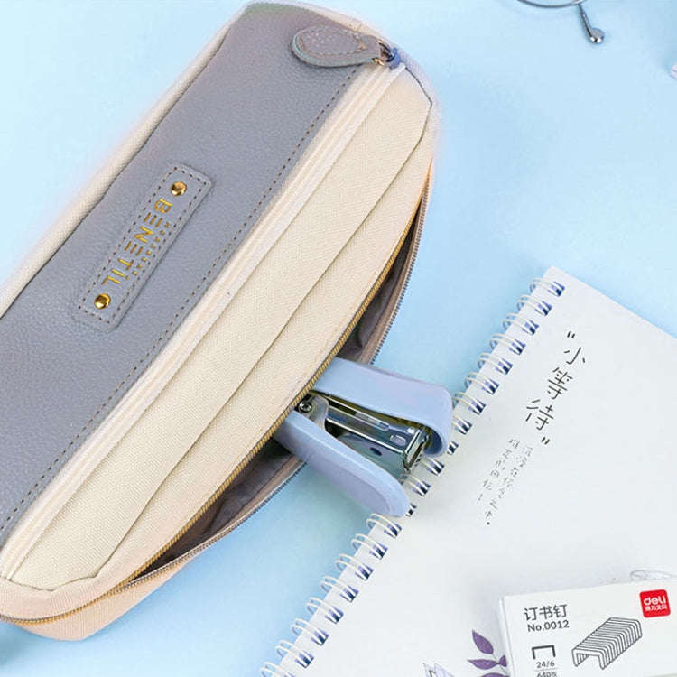 Deli  Macaron Color Stapler + 640 Staples Set Small Mini Stapler Stationery(White)
