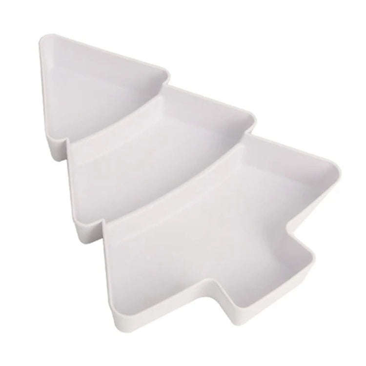 Christmas Tree Shape Fruit Discs Compartmentalized Home Snack Dish Plastic Candy Dried Fruit Melo...
