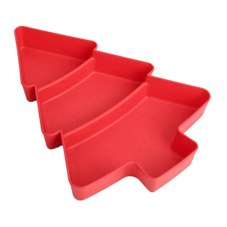 Christmas Tree Shape Fruit Discs Compartmentalized Home Snack Dish Plastic Candy Dried Fruit Melo...