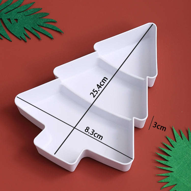 Christmas Tree Shape Fruit Discs Compartmentalized Home Snack Dish Plastic Candy Dried Fruit Melo...