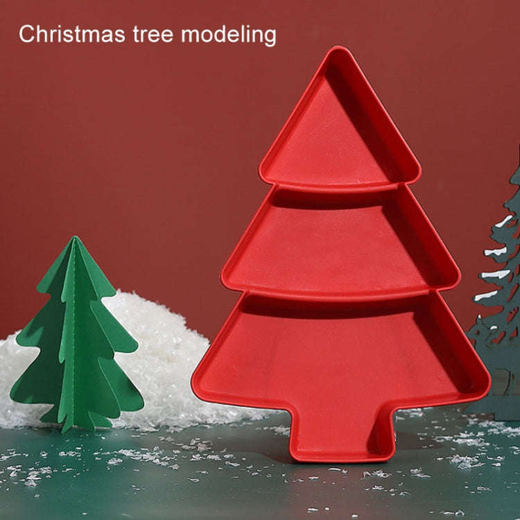 Christmas Tree Shape Fruit Discs Compartmentalized Home Snack Dish Plastic Candy Dried Fruit Melo...