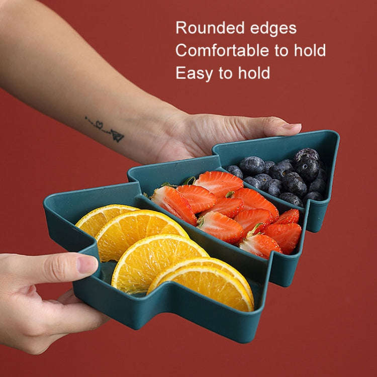 Christmas Tree Shape Fruit Discs Compartmentalized Home Snack Dish Plastic Candy Dried Fruit Melo...