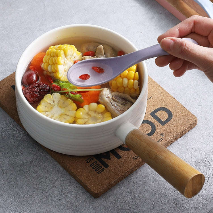 5pcs Wheat Straw Plastic Baby Small Spoon(Color Random Delivery)