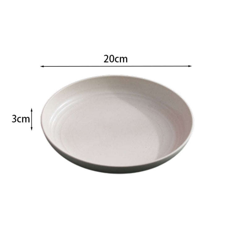 8 inch Wheat Straw Circular Home Vegetable Dish Portable Outdoor Plastic Anti -Fall Fruit Breakfa...