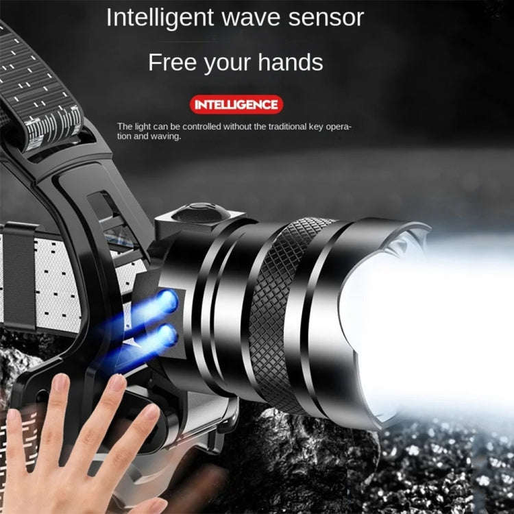 V103 P50 Outdoor Retractable Zoom Headlamp Waterproof Searchlight without Battery, Style: Sensor ...