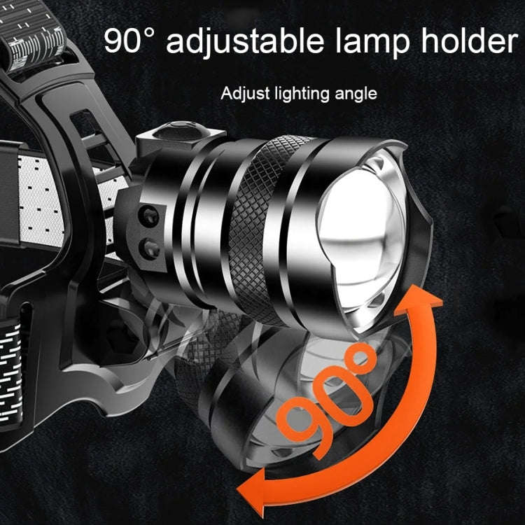 V103 P50 Outdoor Retractable Zoom Headlamp Waterproof Searchlight without Battery, Style: Non-sen...