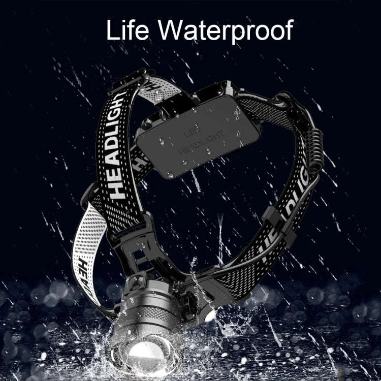 V103 P50 Outdoor Retractable Zoom Headlamp Waterproof Searchlight without Battery, Style: Non-sen...