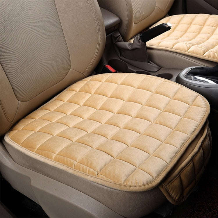Car Winter Backless Plush Non-slip Non-binding Seat Cushion, Color: Front Row Beige